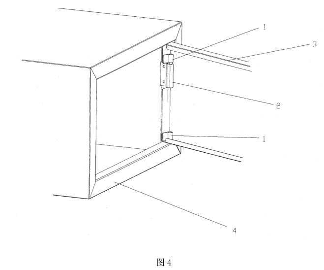 本實(shí)用新型的帶門的箱體的門板與箱體連接的結(jié)構(gòu)示意圖